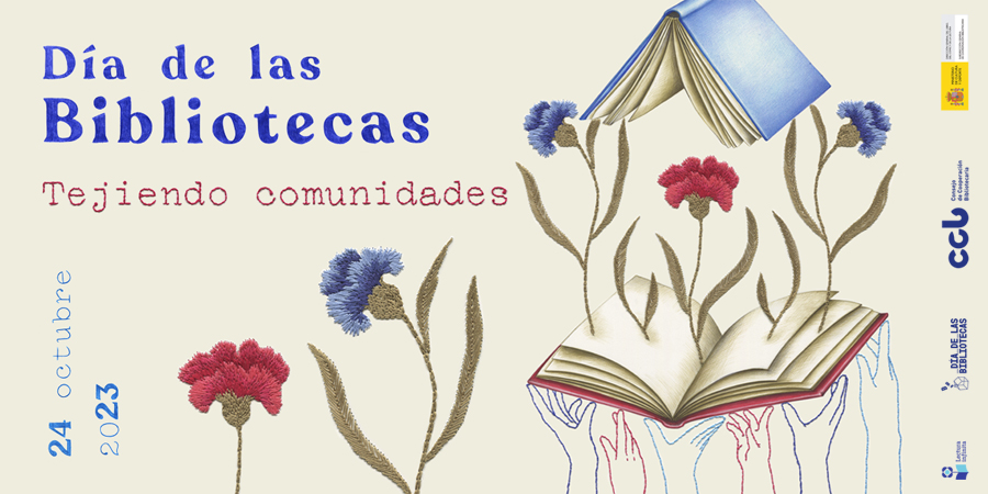 Póster por el Día de las Bibliotecas elaborado por la ilustradora Nuria Riaza
